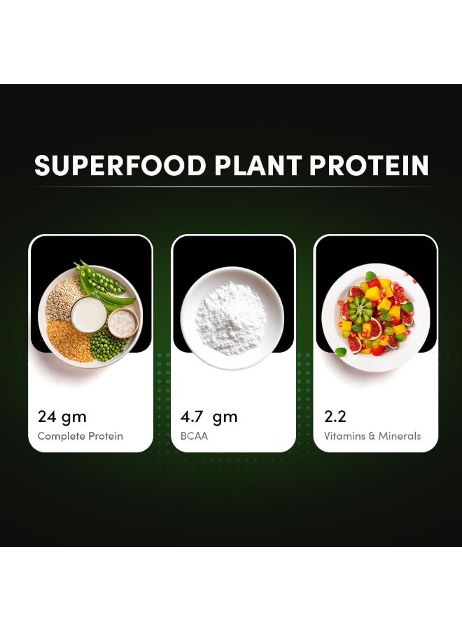 Man Matters VEGAIN Plant Protein Powder for Men | 100% Vegetarian | Made with Pea, Brown Rice, Moong Bean and Whole Algae | Gluten Free, Dairy Free & Soy Free | 500 grams - Image 3